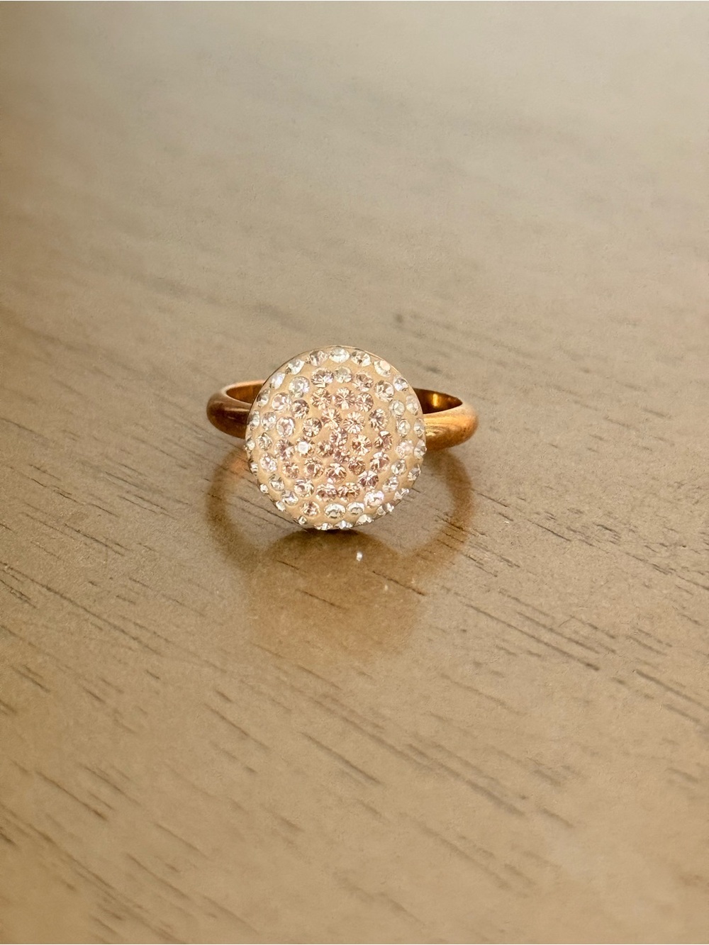 Swarovski Gold-Tone Crystal Pave Disc Ring - Women's Fashion Jewelry